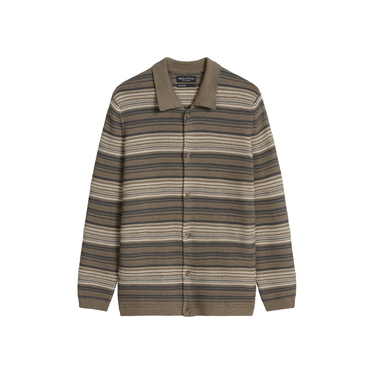 Veste en tricot regular en coton bio et en lin combo, MARC O'POLO