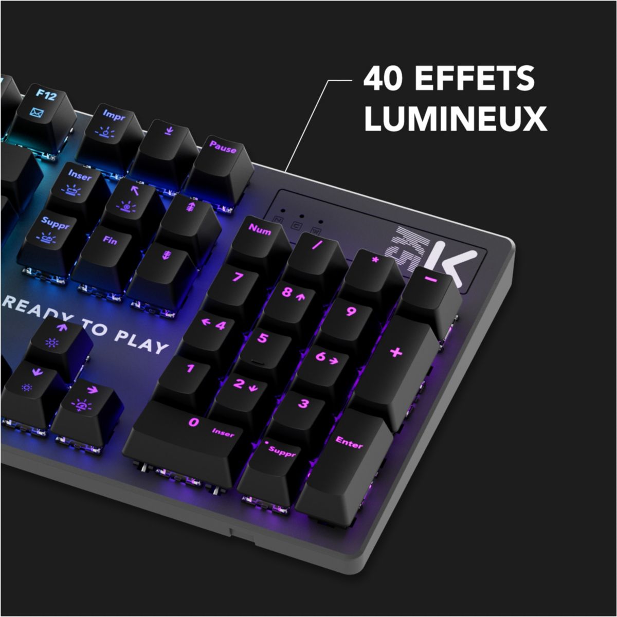 Clavier gamer K5 NOIR Access couleur unique, SKILLKORP