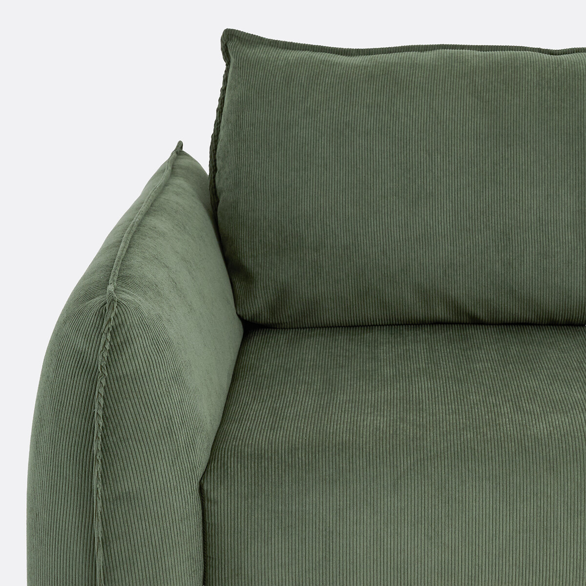 Sofá cama de 2 plazas de pana acanalada fina, TIKI verde, LA REDOUTE INTERIEURS