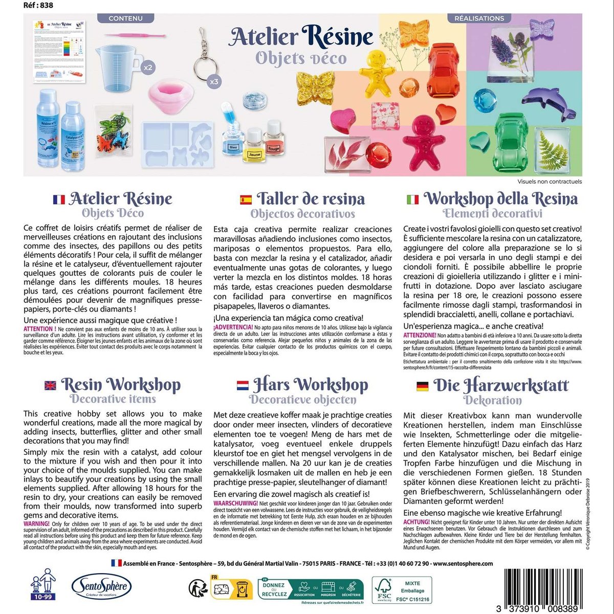 Atelier Résine Objets Déco blanc, SENTOSPHERE