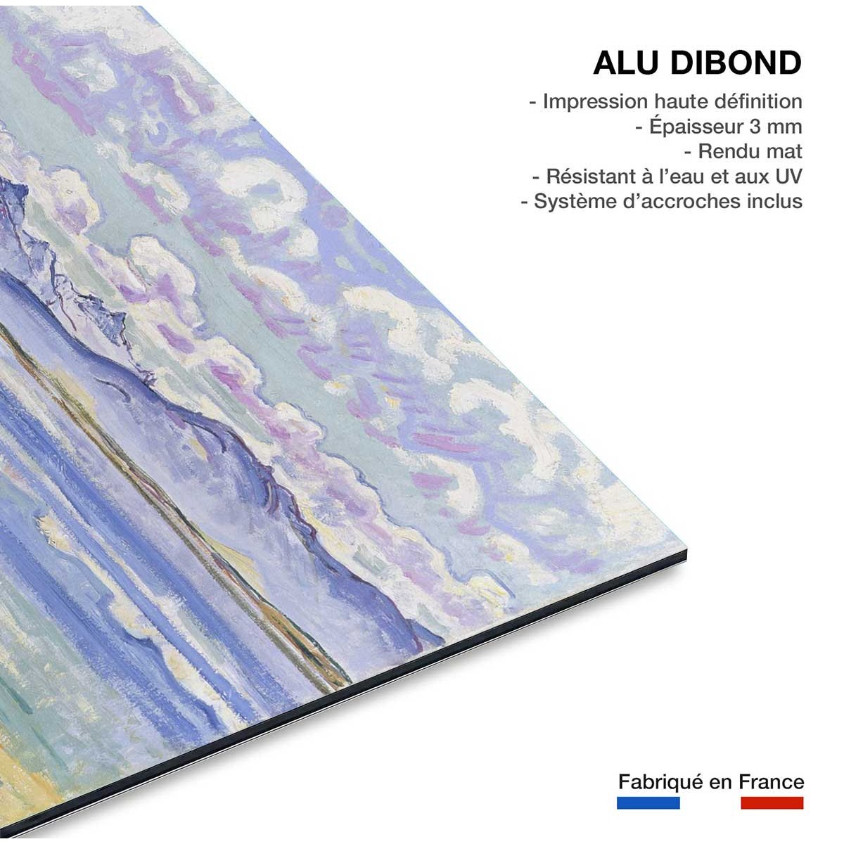 Tableau célèbre Weisshorn de Ferdinand Hodler tableau alu dibond, HEXOA