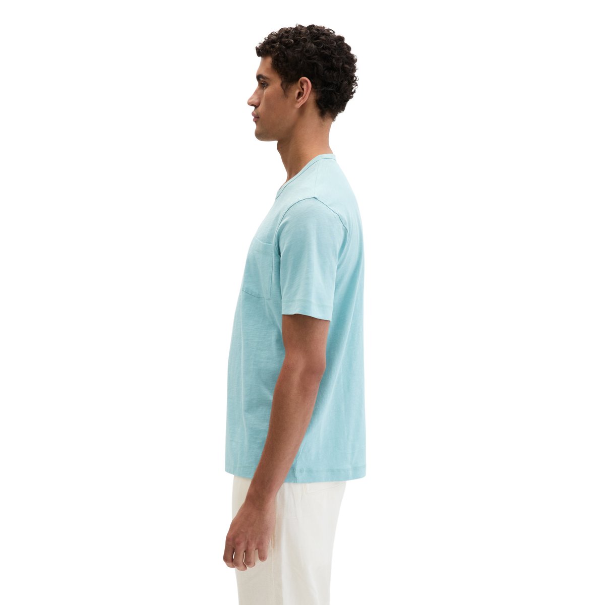 T-shirt coupe classique en jersey slub doux vert clair, MARC O'POLO