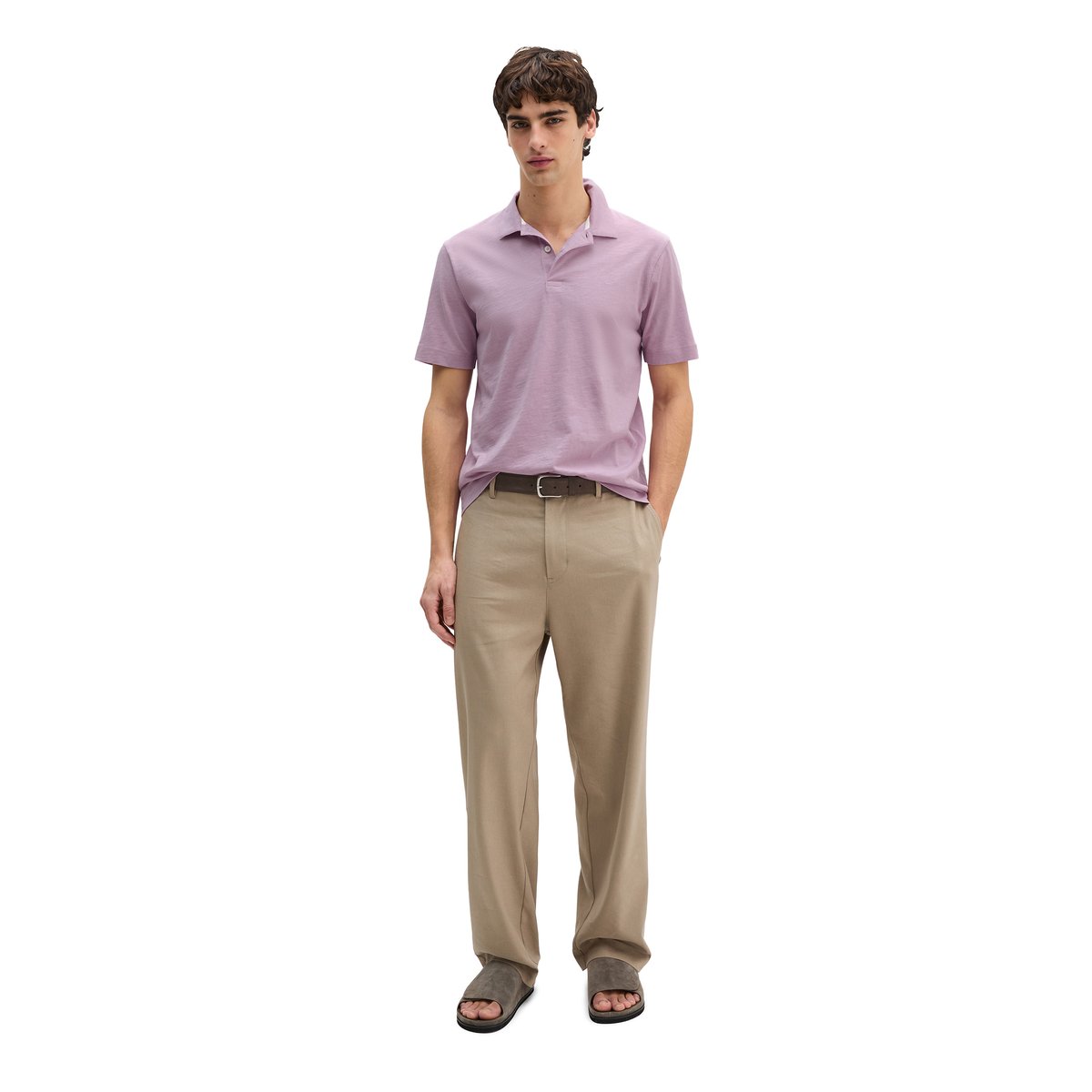 DfC Polo en jersey slub regular en coton bio doux violett, MARC O'POLO