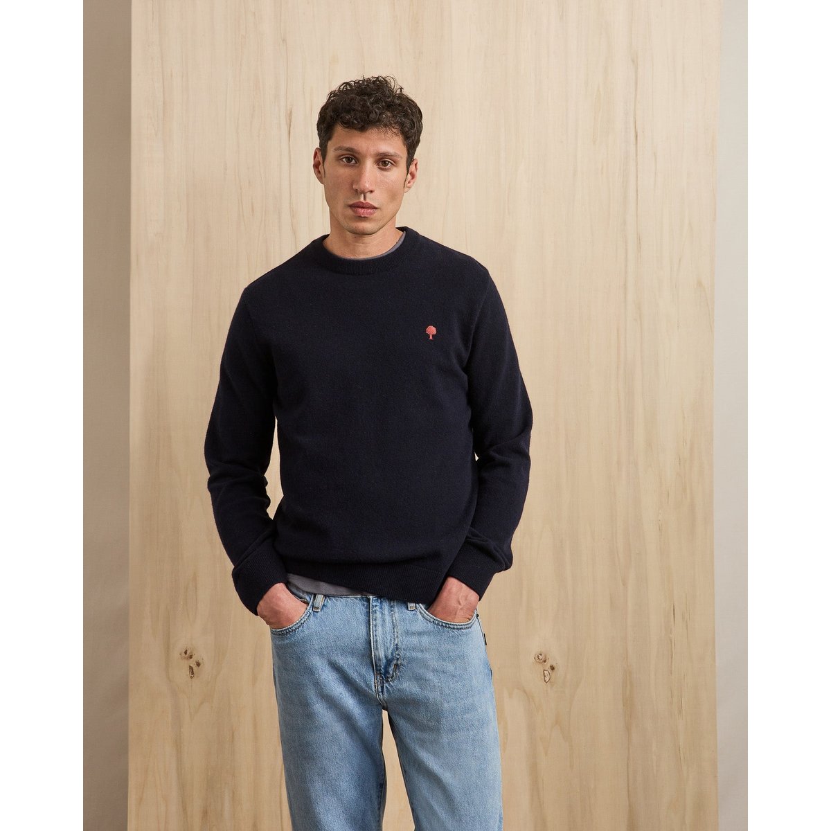 Pull laine MARLY bleu marine, FAGUO