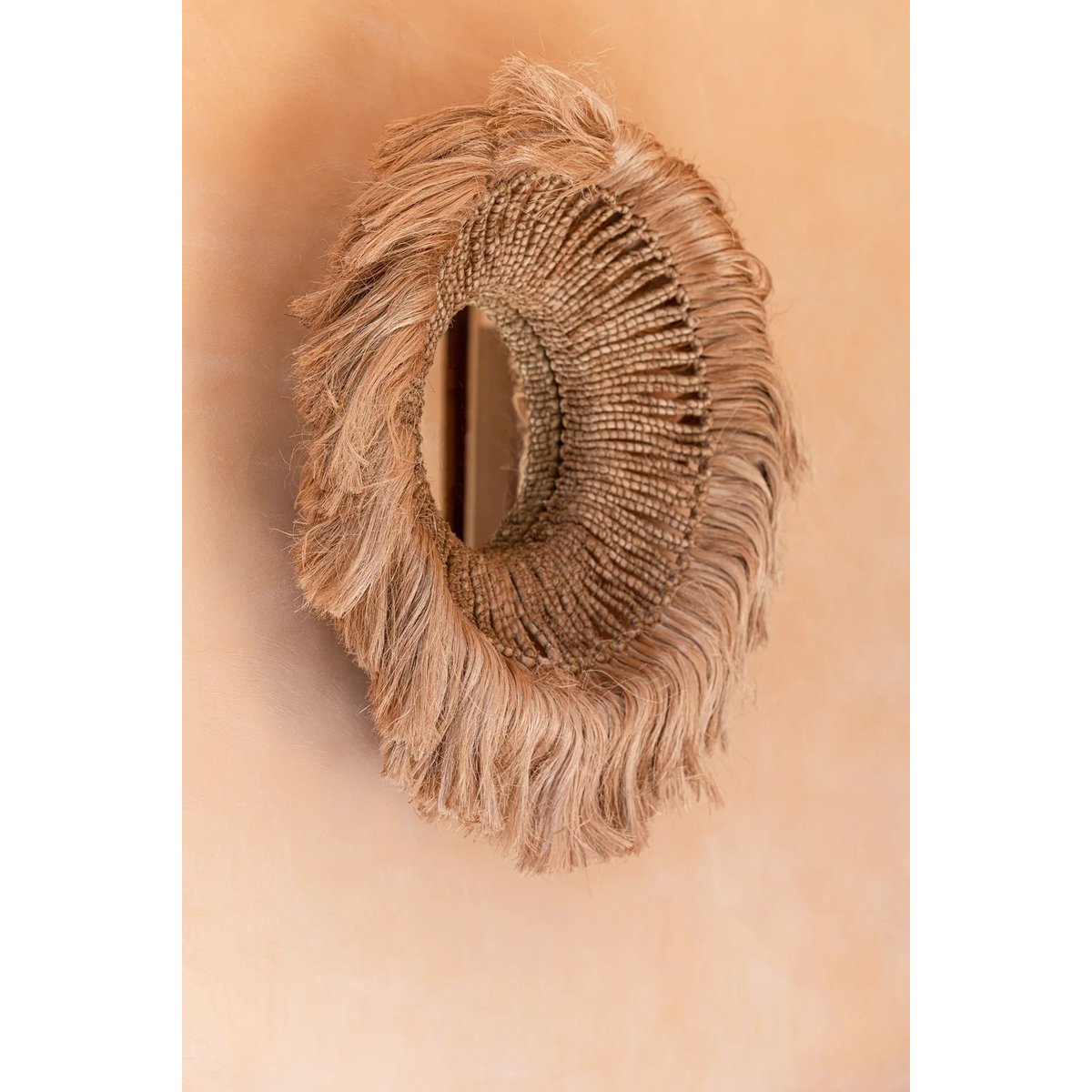 Miroir en herbe d’abaca ABACA SOLOMON beige, BAZAR BIZAR