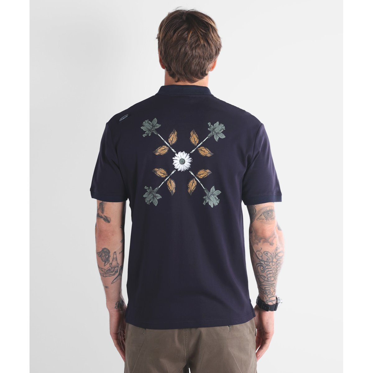 Polo graphique manches courtes BLOOM deep marine, OXBOW