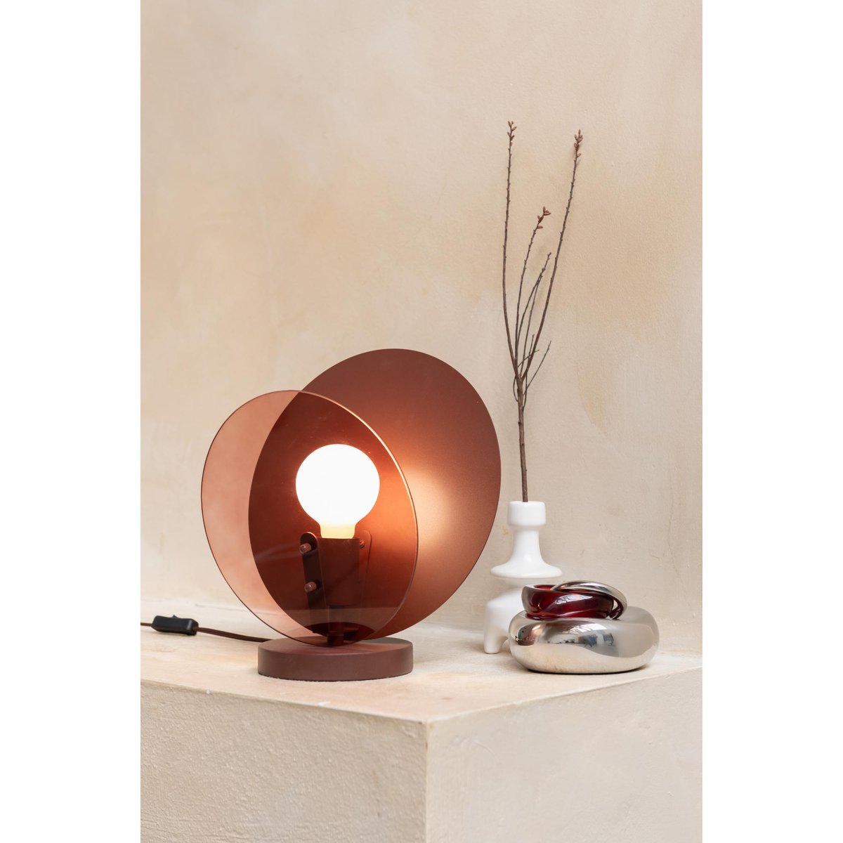 Lampe À Poser Métal TOLEDO marron, IT'S ABOUT ROMI