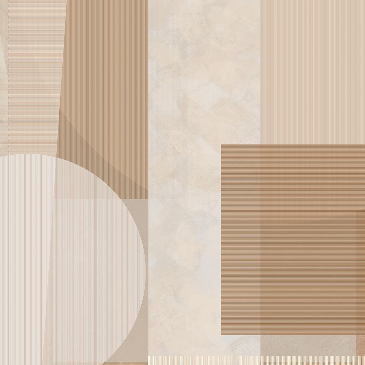 Papier peint beige structuré intissé, HEXOA
