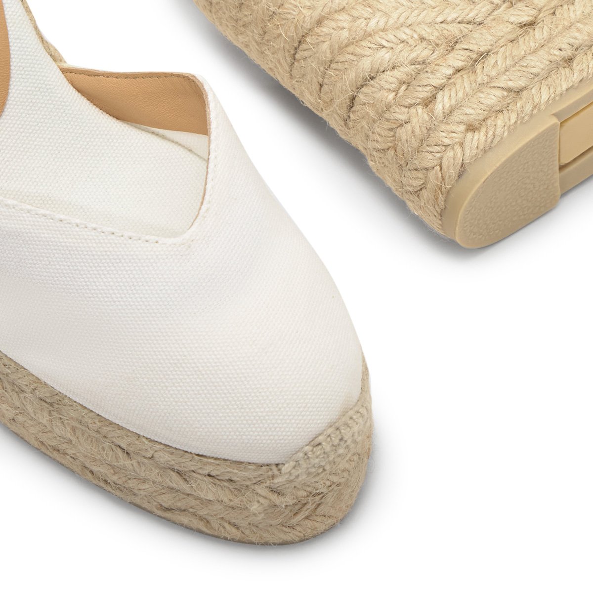 Espadrilles compensées à plateforme tressée CHIARITA EXTRA PLATFORM blanc, CASTANER