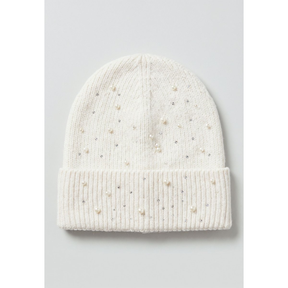 Bonnet femme en maille avec détails brillants LORALIE cream, DEELUXE