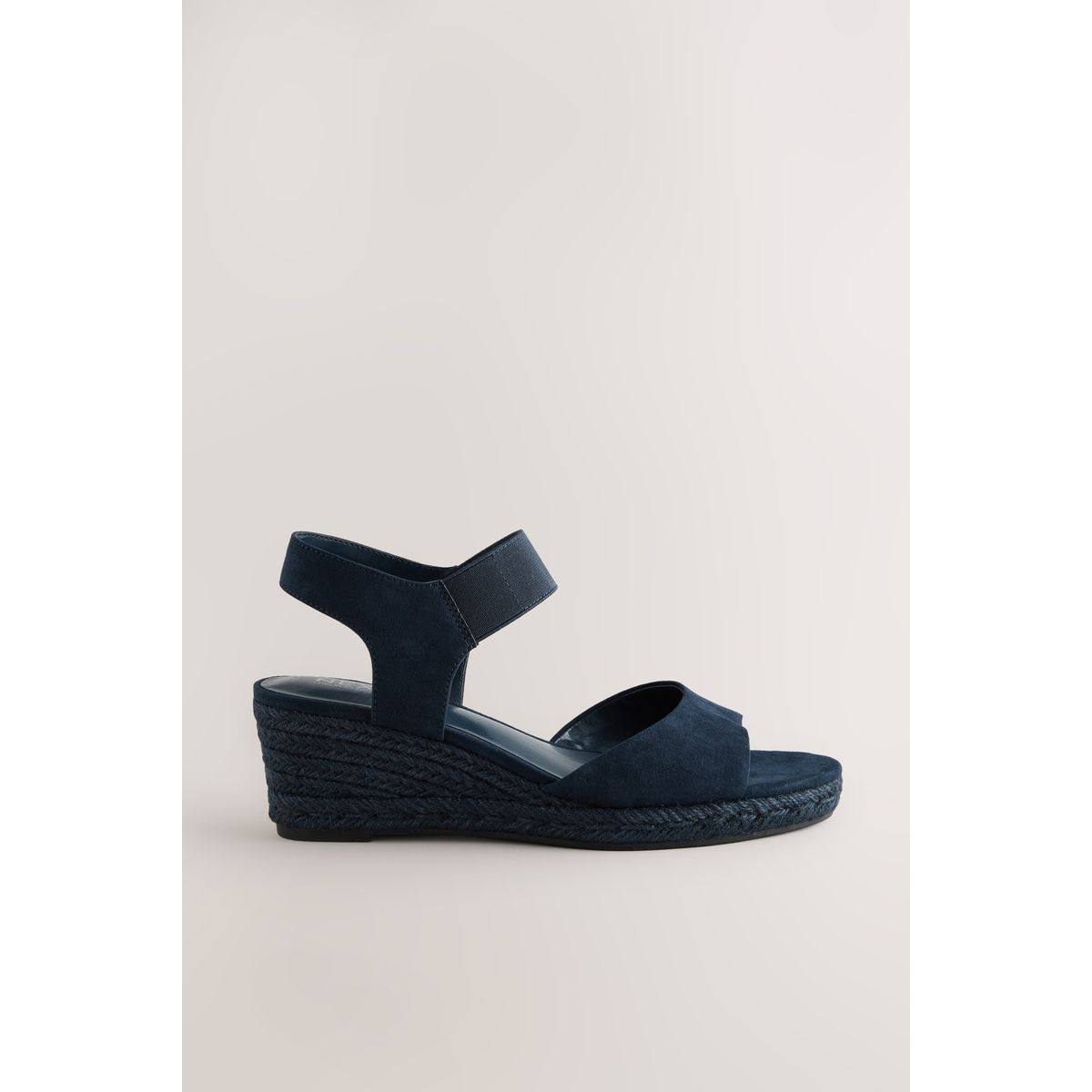 Chaussures compensées à bride élastique bleu marine, NEXT