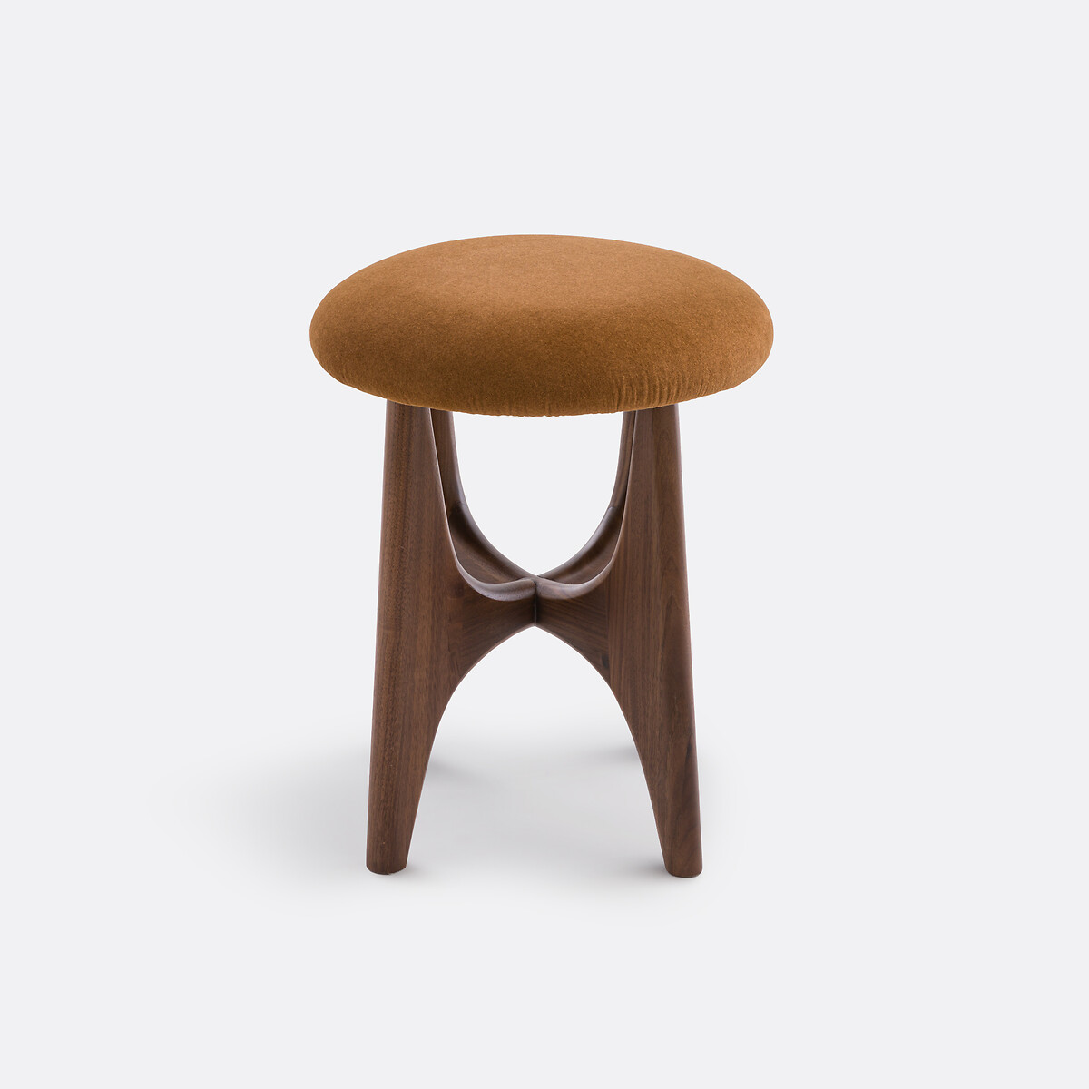 Tabouret rembourré en noyer massif, Malvita ambre, LA REDOUTE INTERIEURS