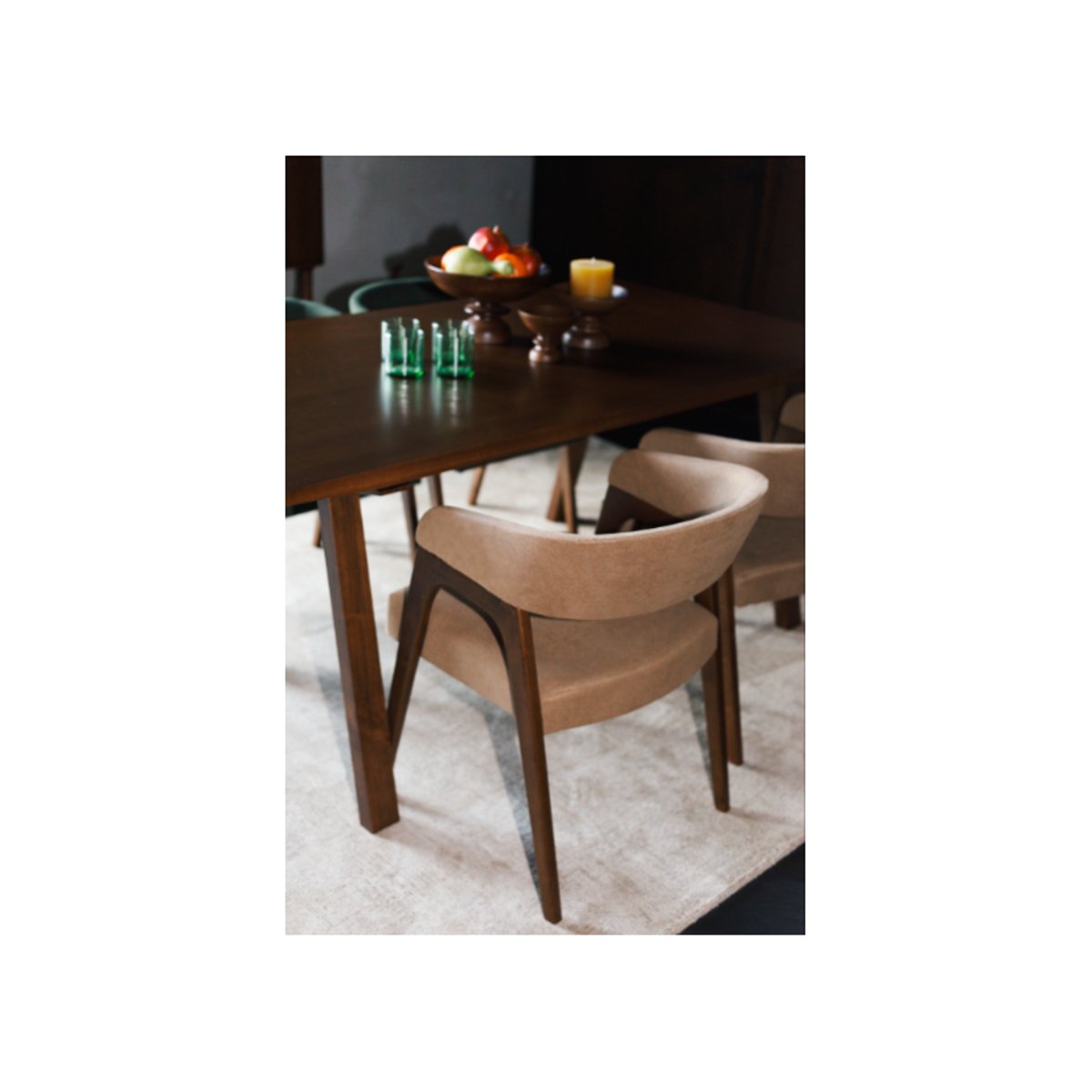 Fauteuil design en tissu, ethnique, ADAMELLO beige, DUTCHBONE