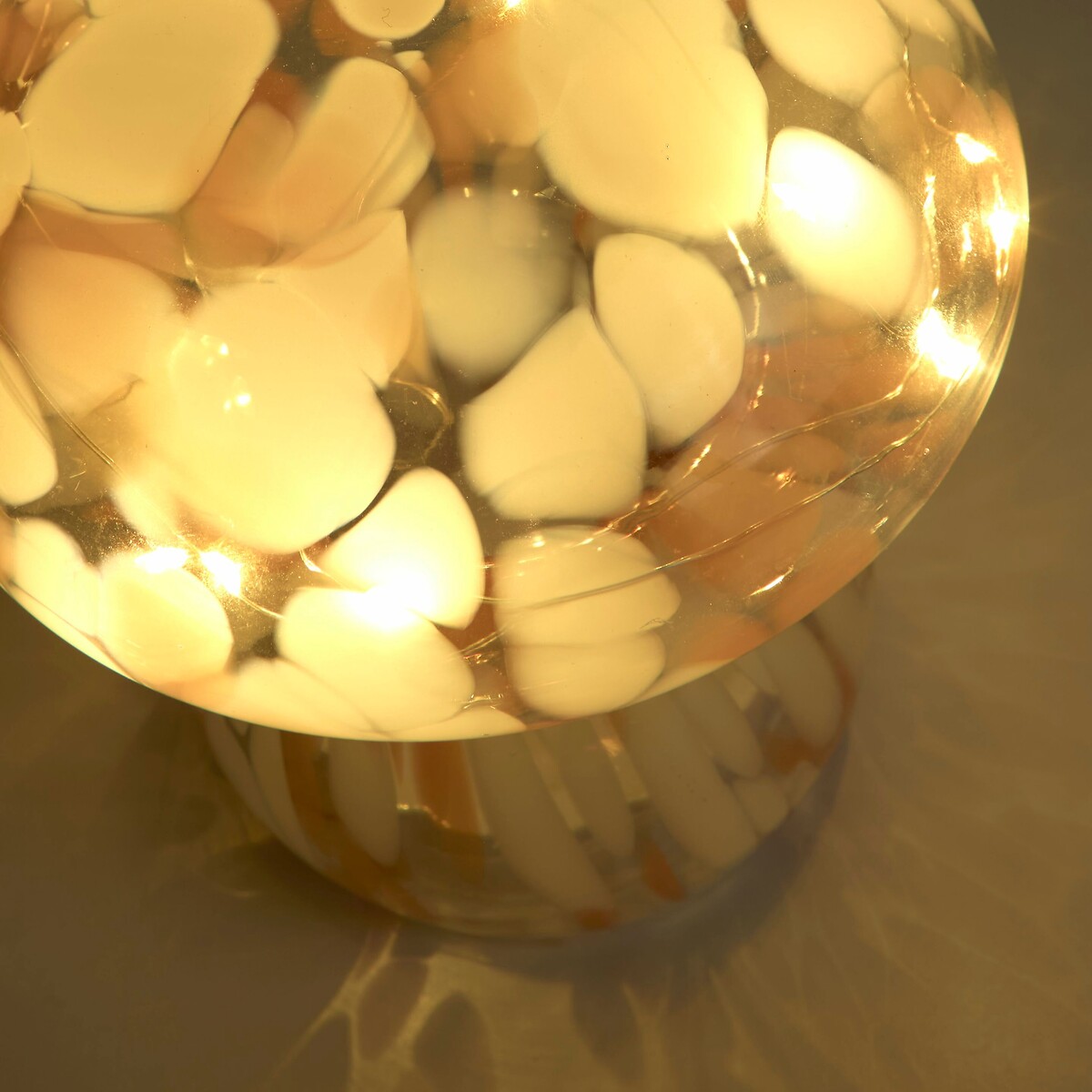 Dewsbury Confetti Glass Mushroom Table Lamp orange, SO'HOME