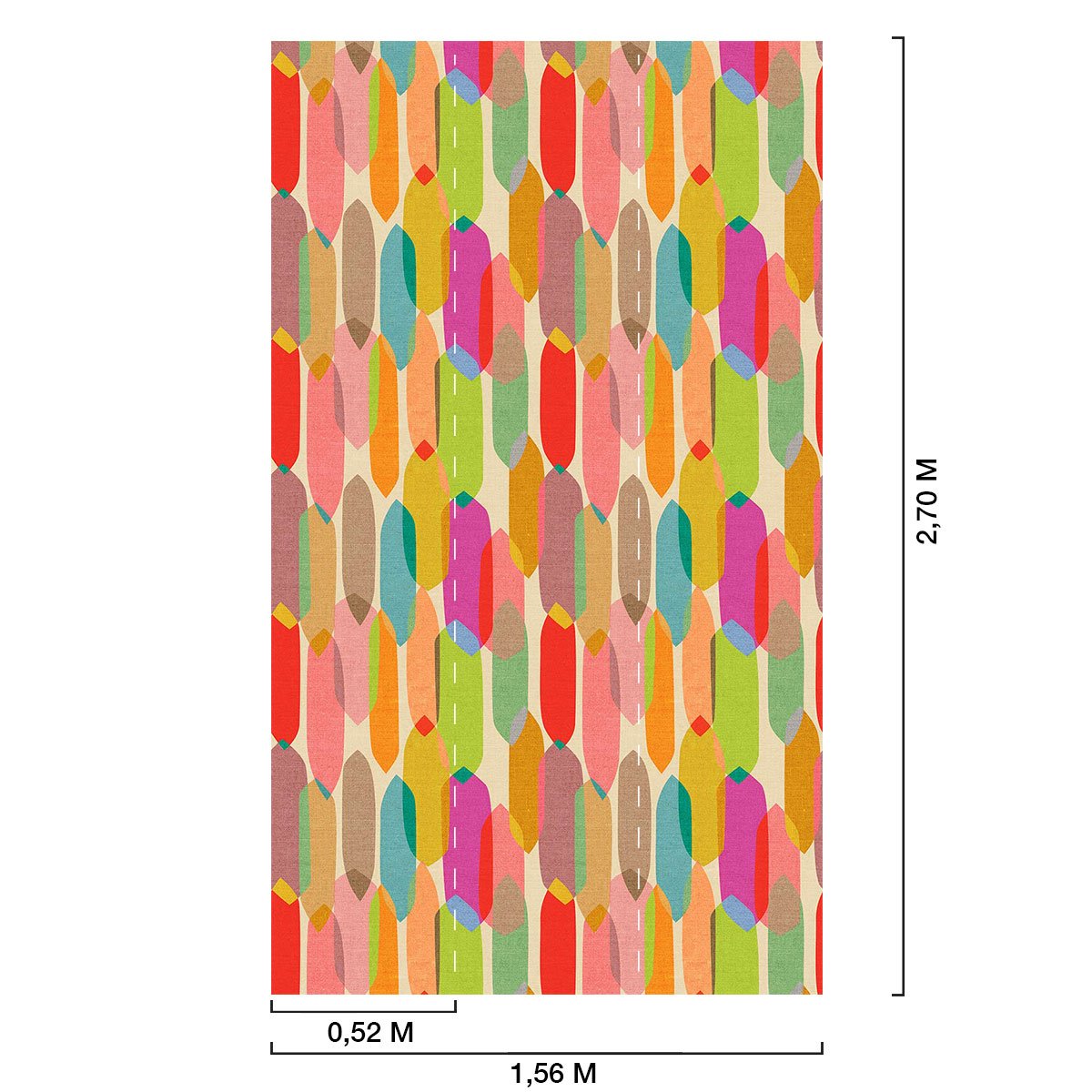 Papier peint patchwork coloré intissé, HEXOA