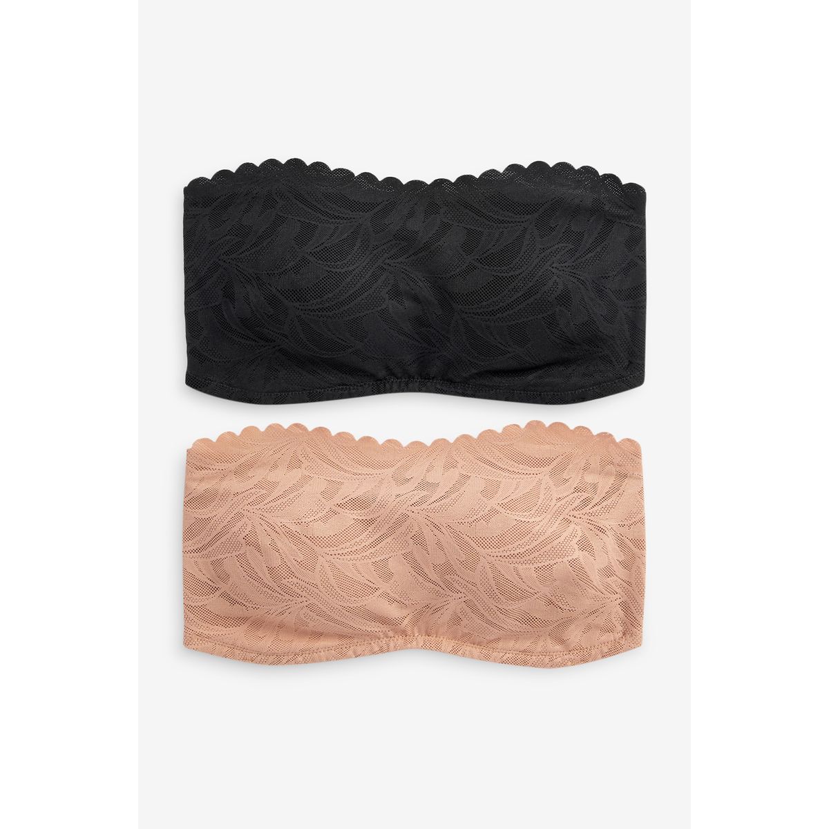 Soutien-gorge bandeau en dentelle noir, NEXT