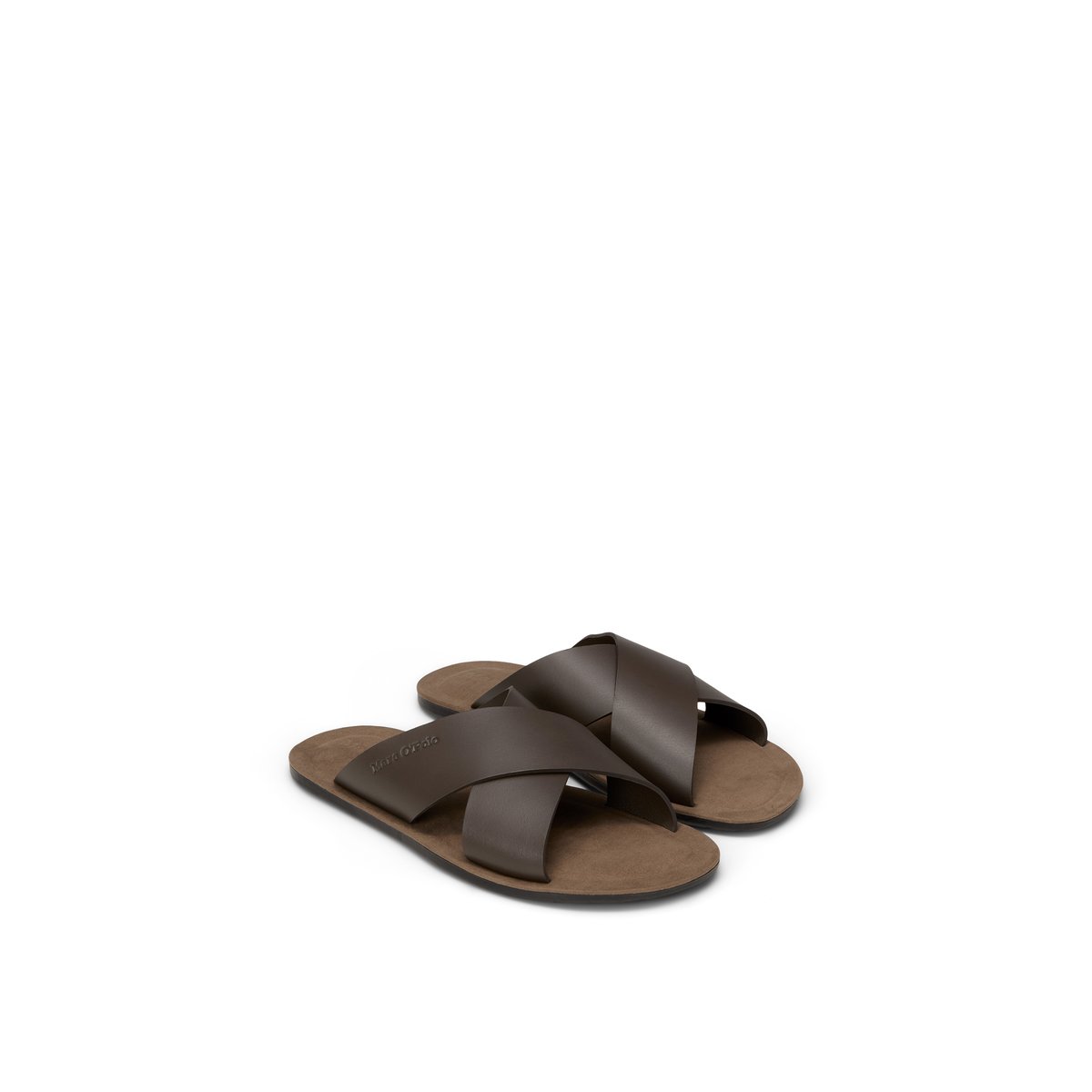 Mule modèle Lua en cuir de vache de haute qualité marron fonce, MARC O'POLO
