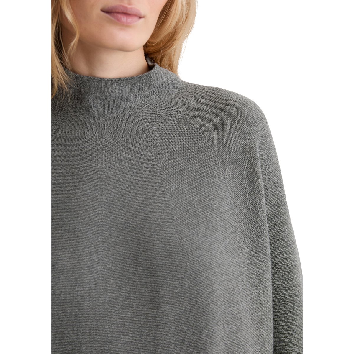 Robe en tricot seamless loose en coton bio doux gris, MARC O'POLO