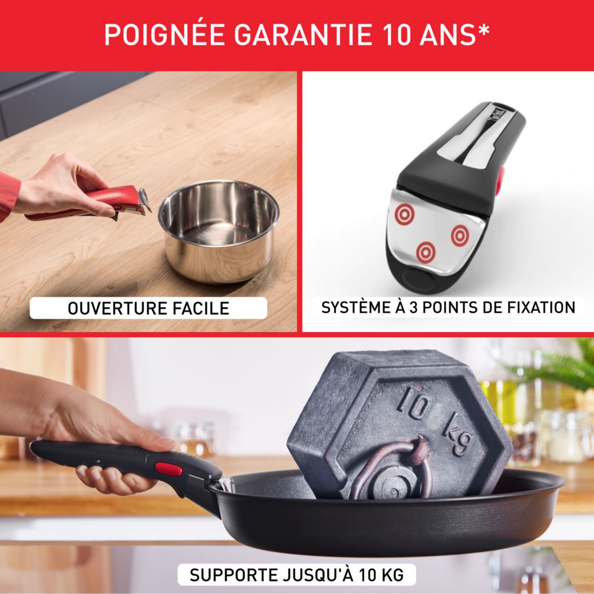 Batterie de cuisine Ingenio Emotion 4pcs couleur unique, TEFAL