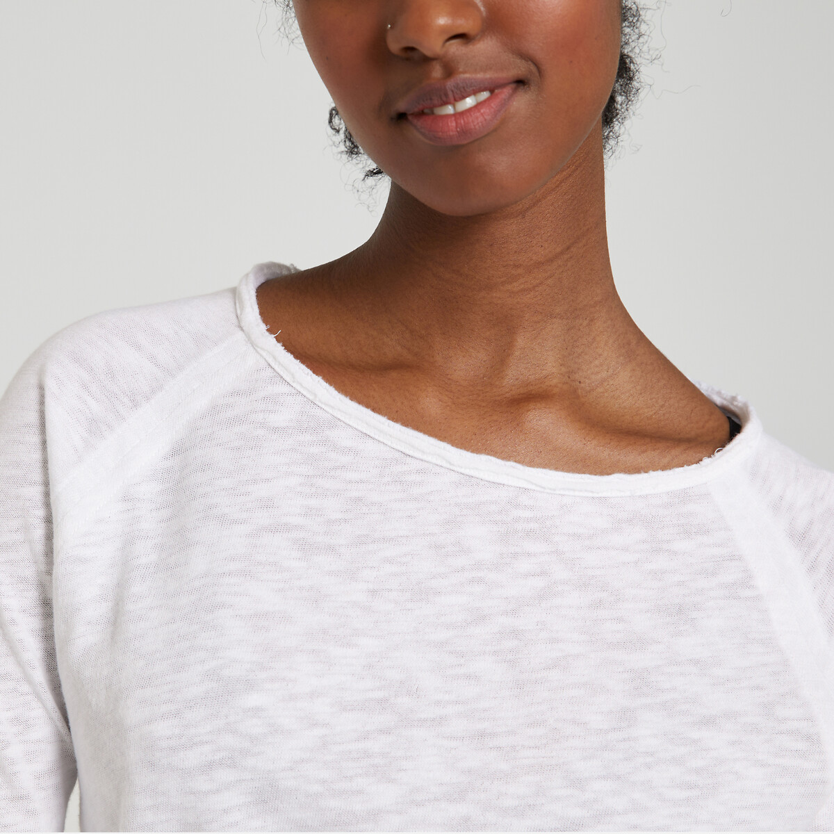 Sonoma Boat Neck T-Shirt with Long Sleeves white, AMERICAN VINTAGE