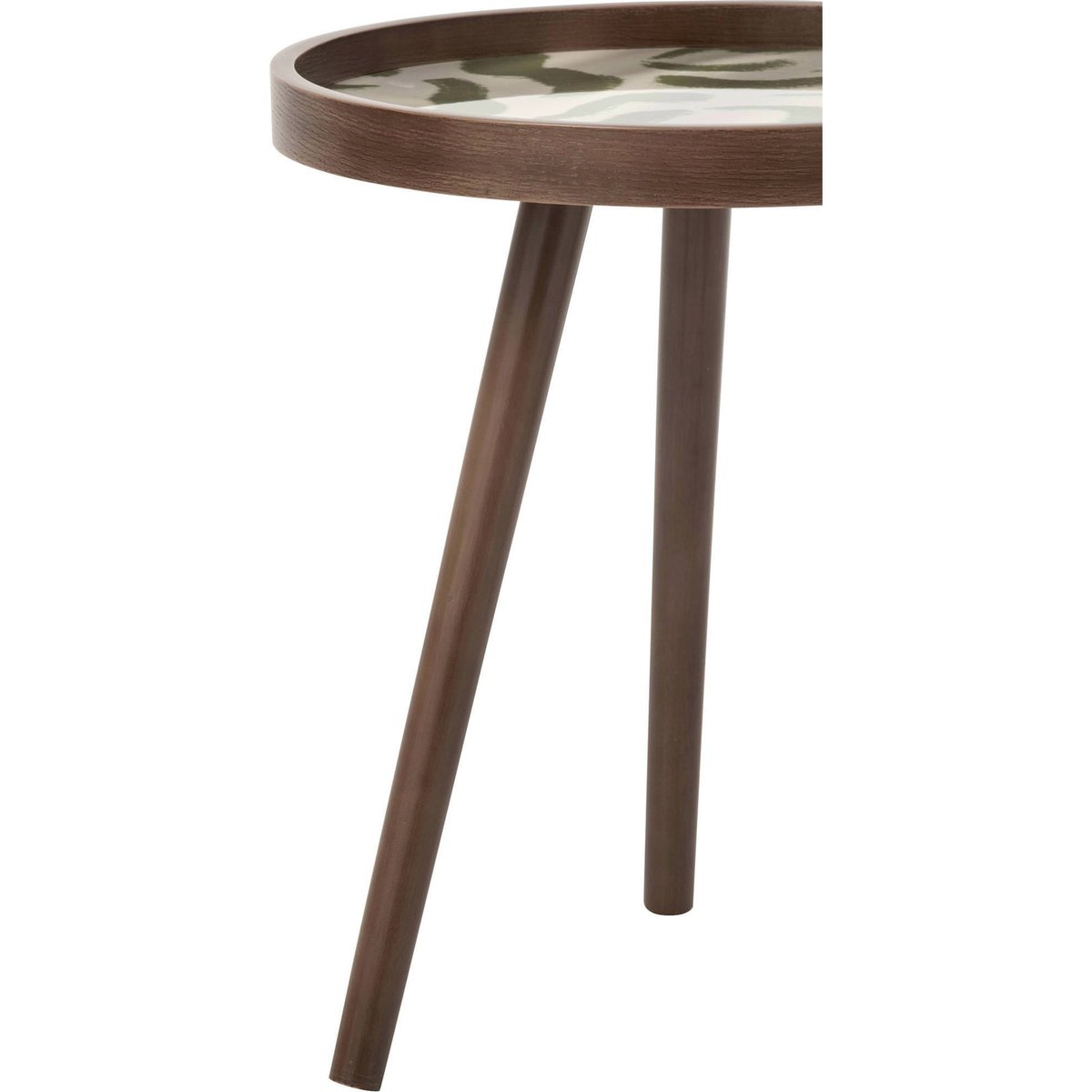 Set de 3 tables basses rondes en bois vert olive et bois, RECOLLECTION