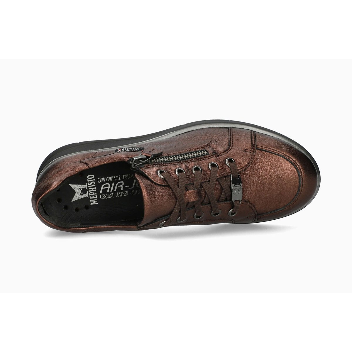 Baskets en cuir PELAGIA gris metallique 514, MEPHISTO