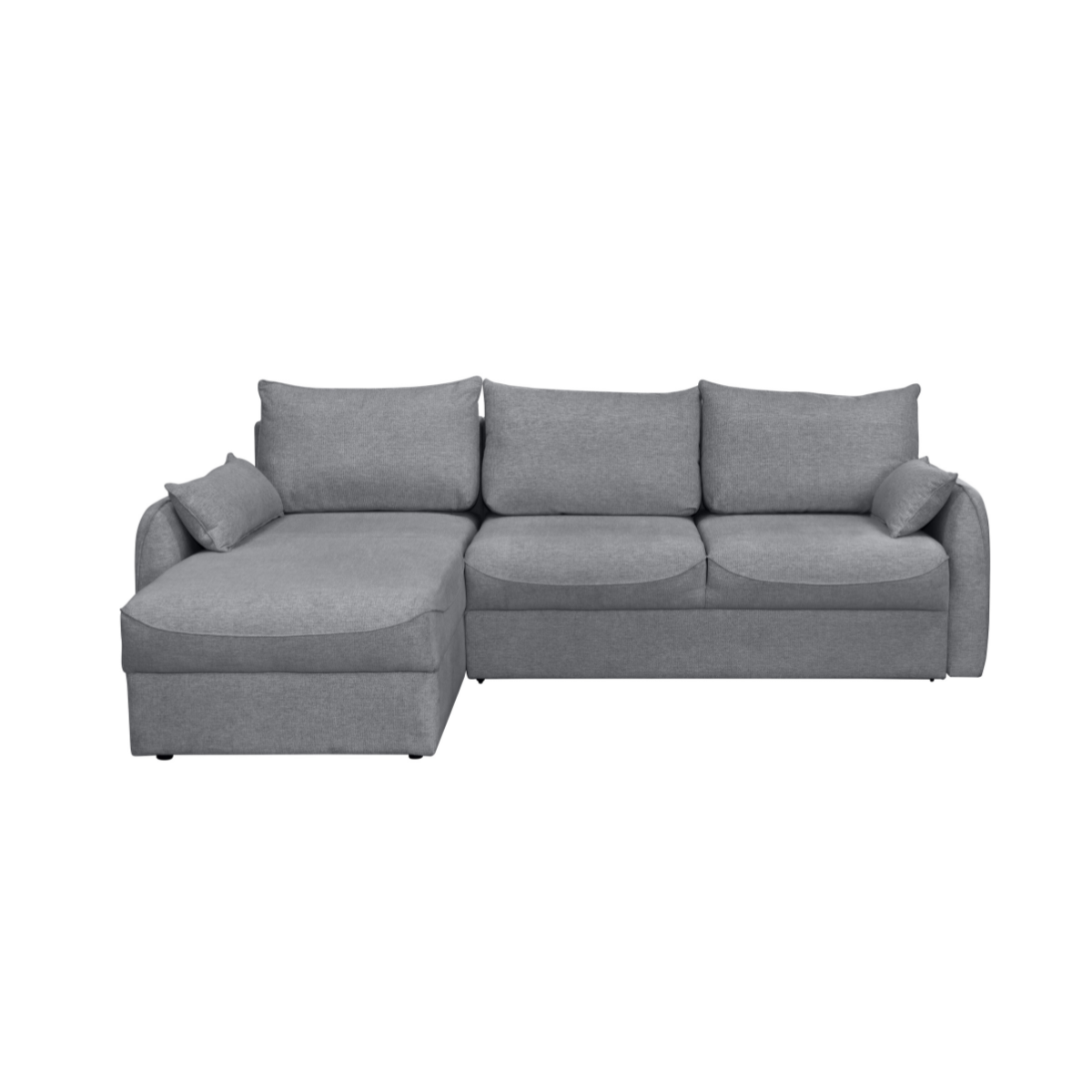 Canapé d'angle convertible avec coffre 3 places L260 cm - NAOMI gris, CALICOSY
