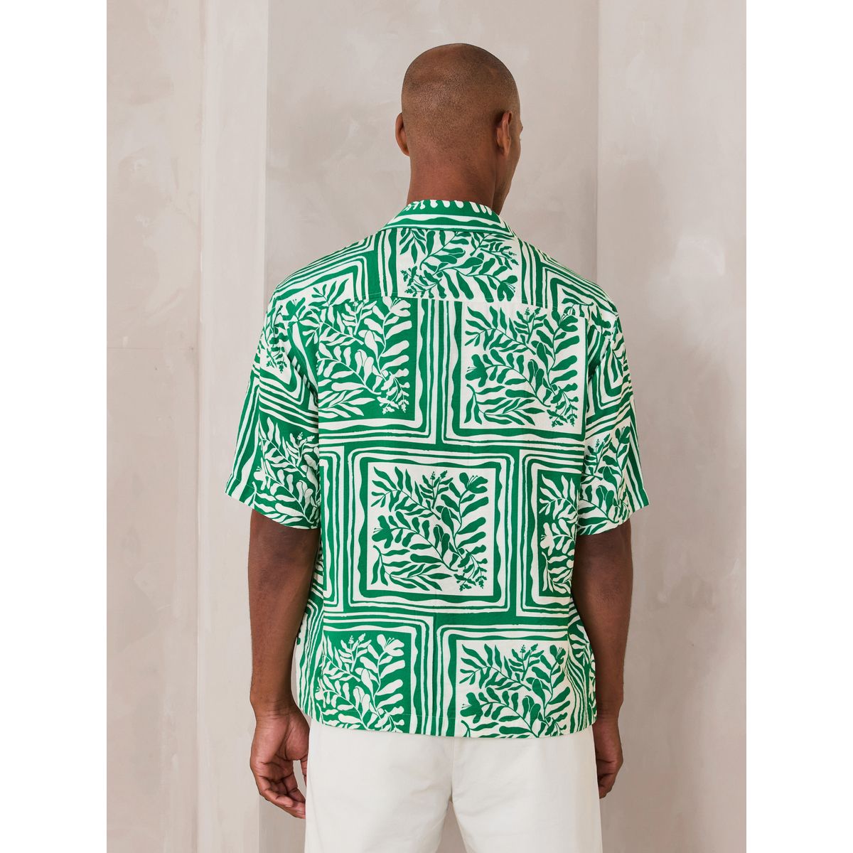Chemise manches courtes à imprimé feuille verte, NEXT