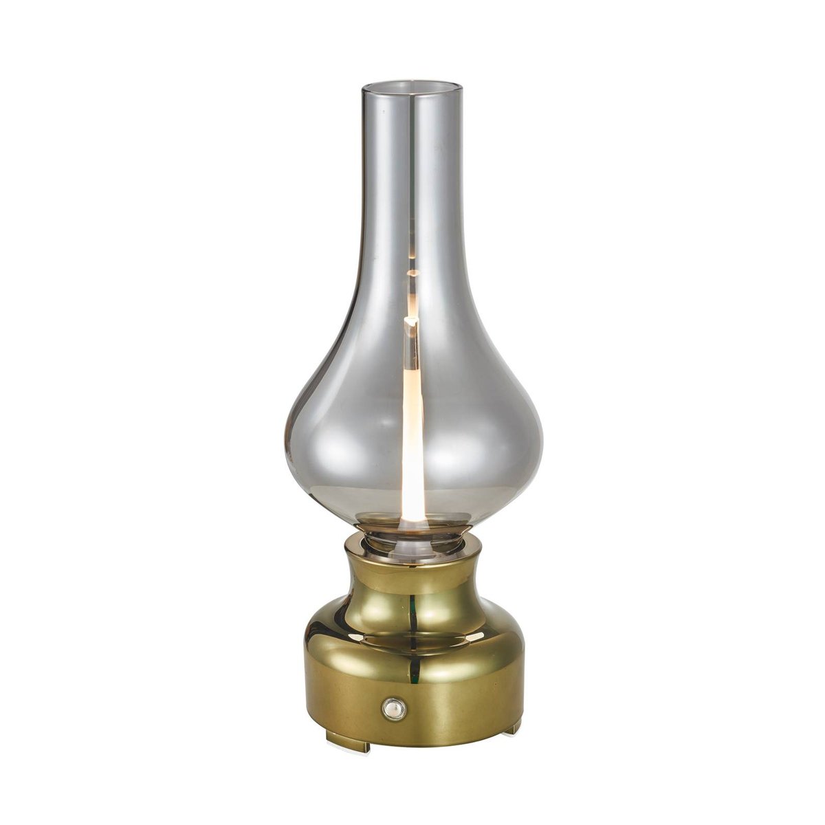 Lampe à poser en verre industrielLED gris fumé, vert métallique, LINDBY