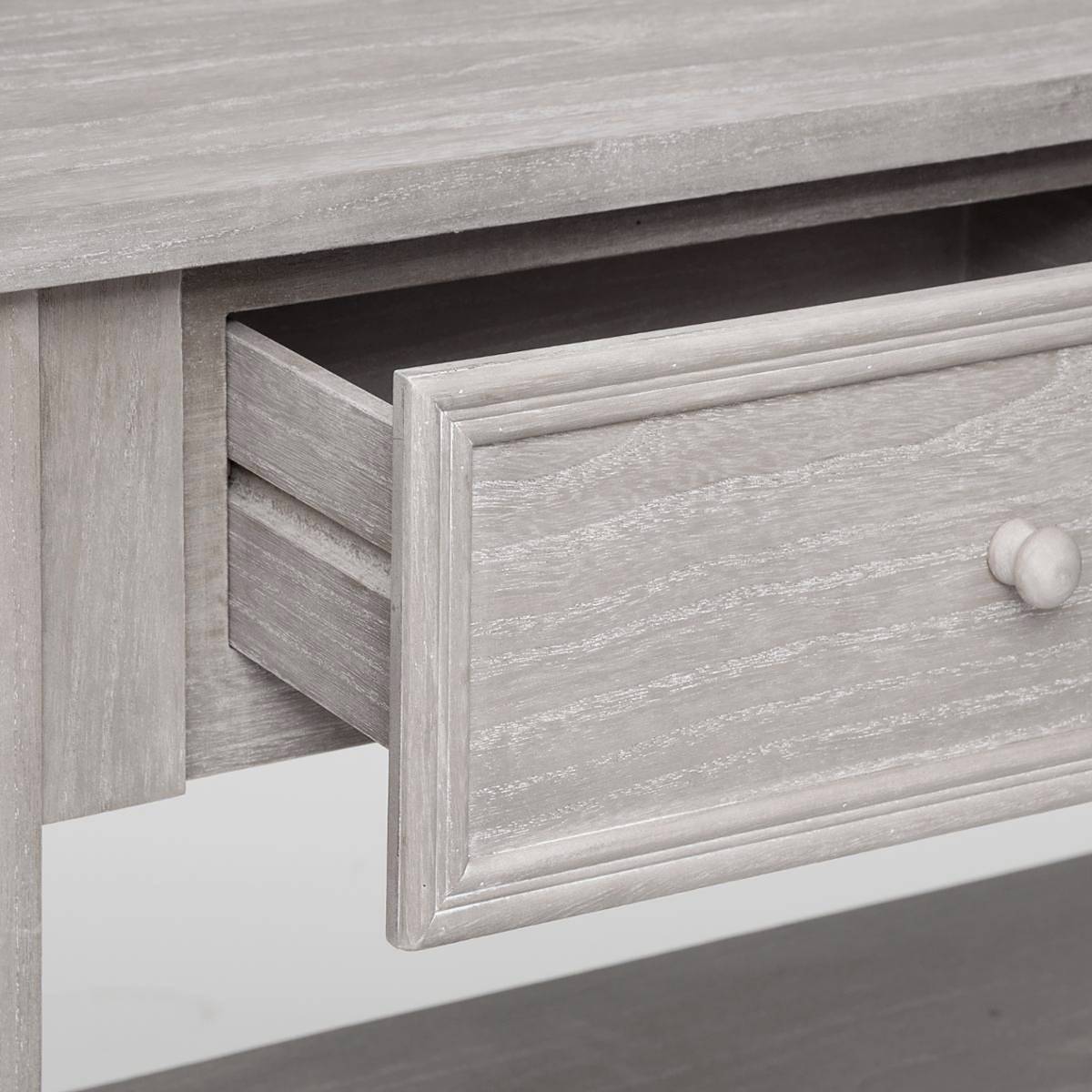 Console 2 tiroirs 2 étagères finition cérusée CHARME beige, ATMOSPHERA