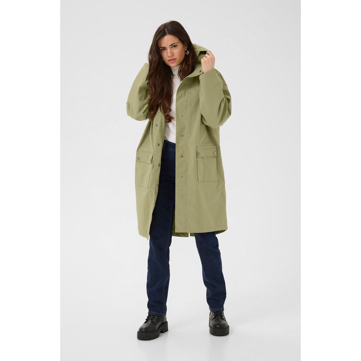 Manteau vert dusky green, KAFFE
