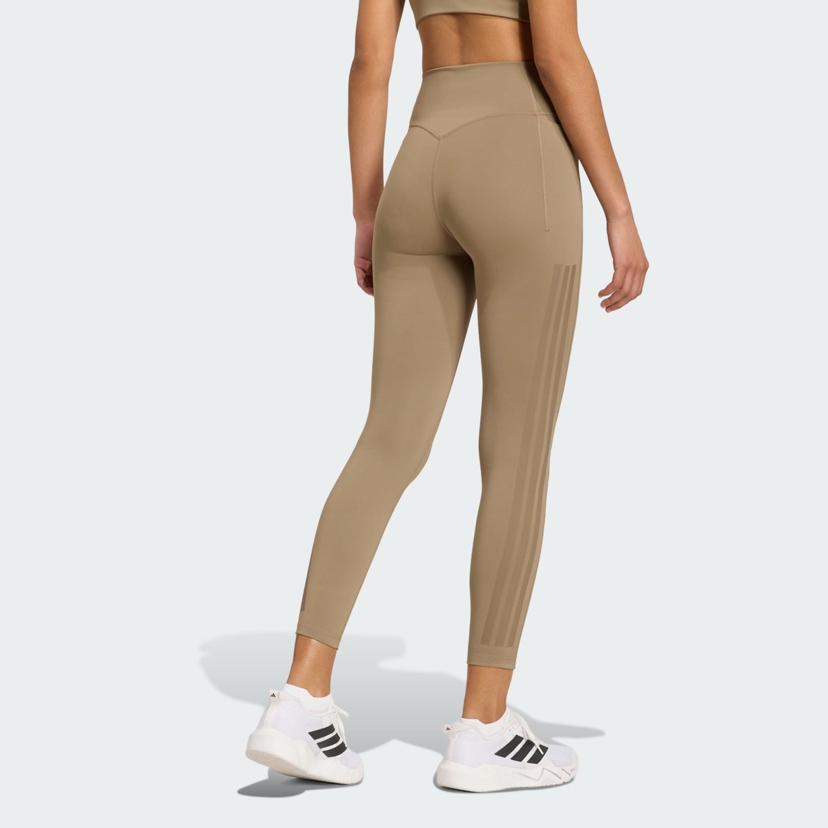 Legging De Training 7/8 3 Bandes Optime khaki six, adidas Performance