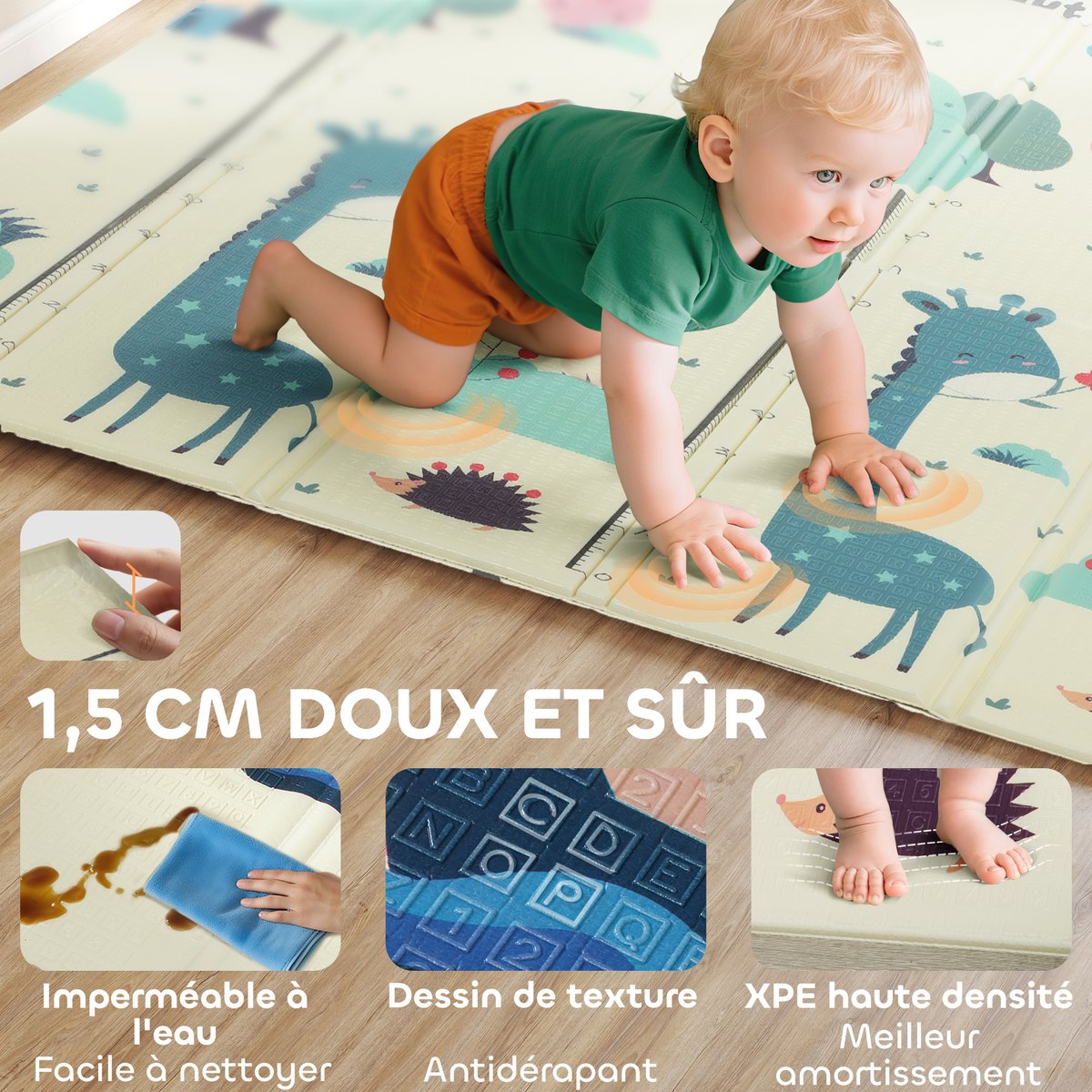 Tapis de jeu pour enfants XPE Multicolore multicolore, AIYAPLAY