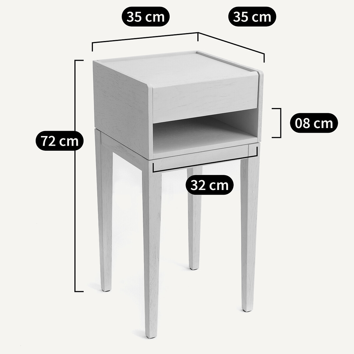 Nizou Bedside Table in Solid Oak and Veneer, Designed By Emmanuel Gallina natural oak, EMMANUEL GALLINA X AM.PM