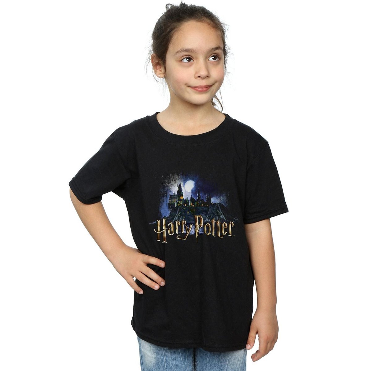 T-shirt HOGWARTS noir, HARRY POTTER