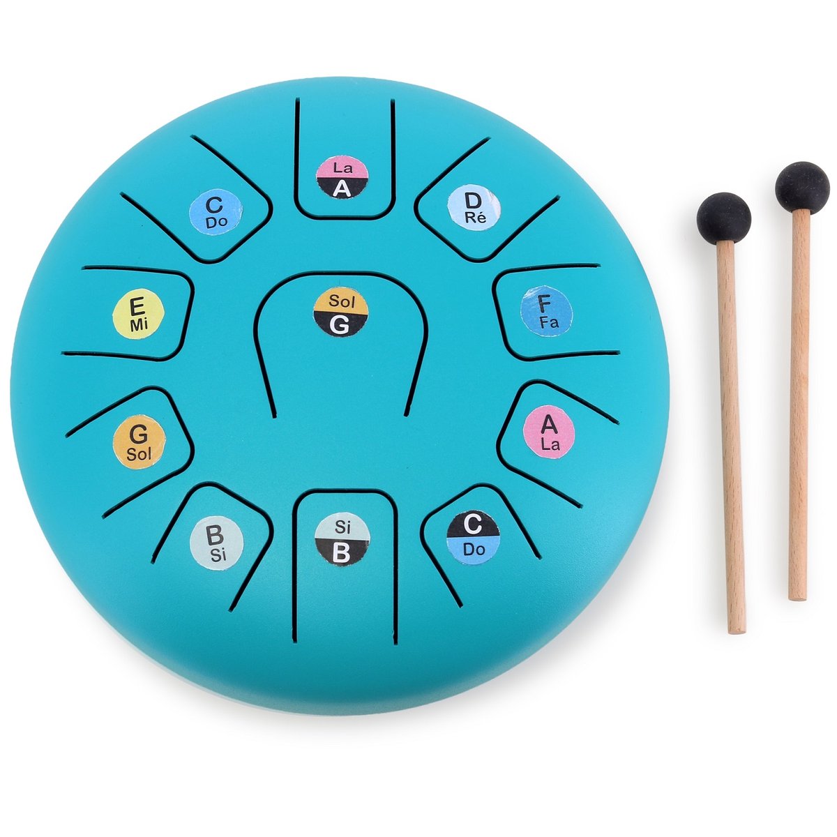 Tongue Drum en métal 11 notes bleu, VILAC