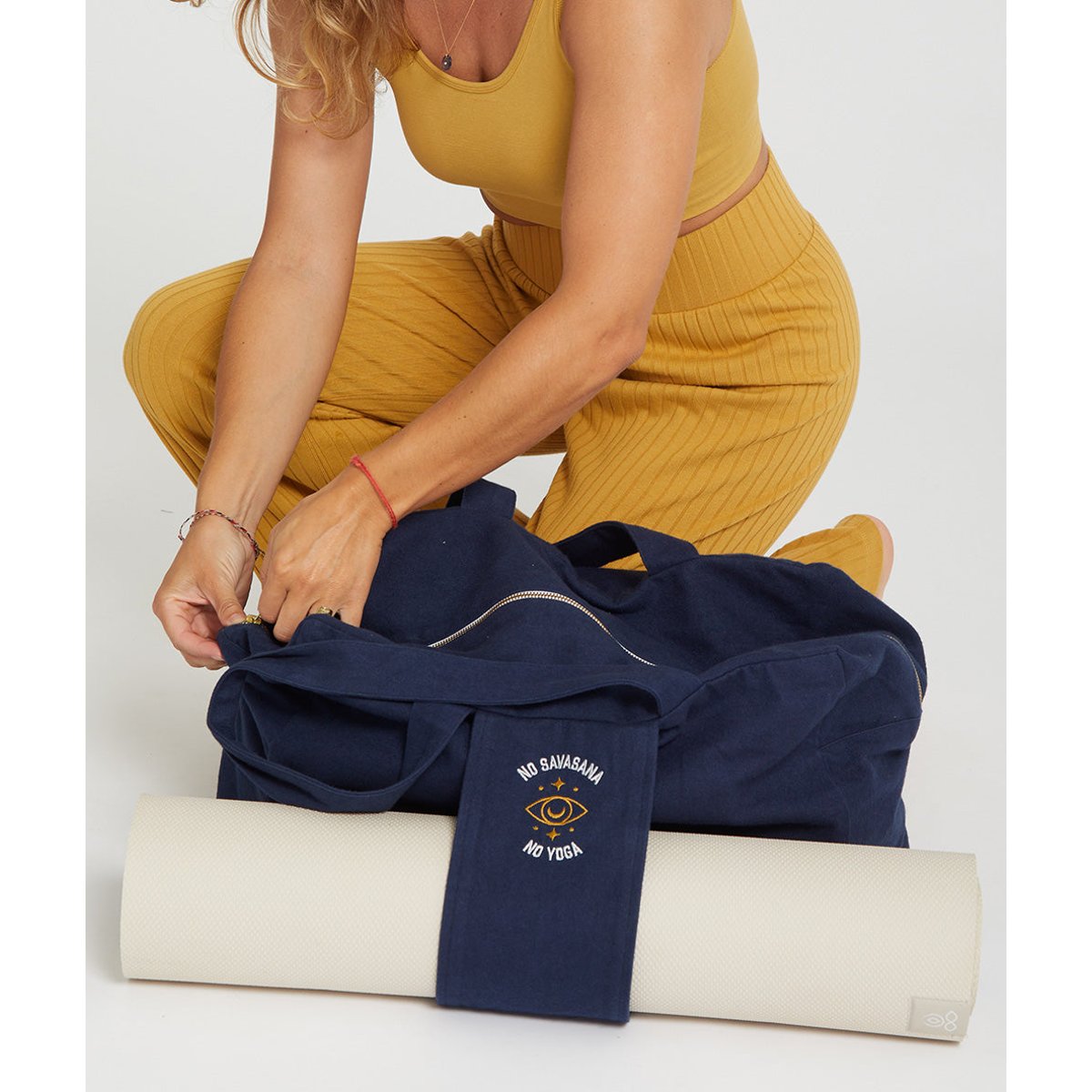 Sac weekend en coton bio Marga couleur unique, YOGA SEARCHER