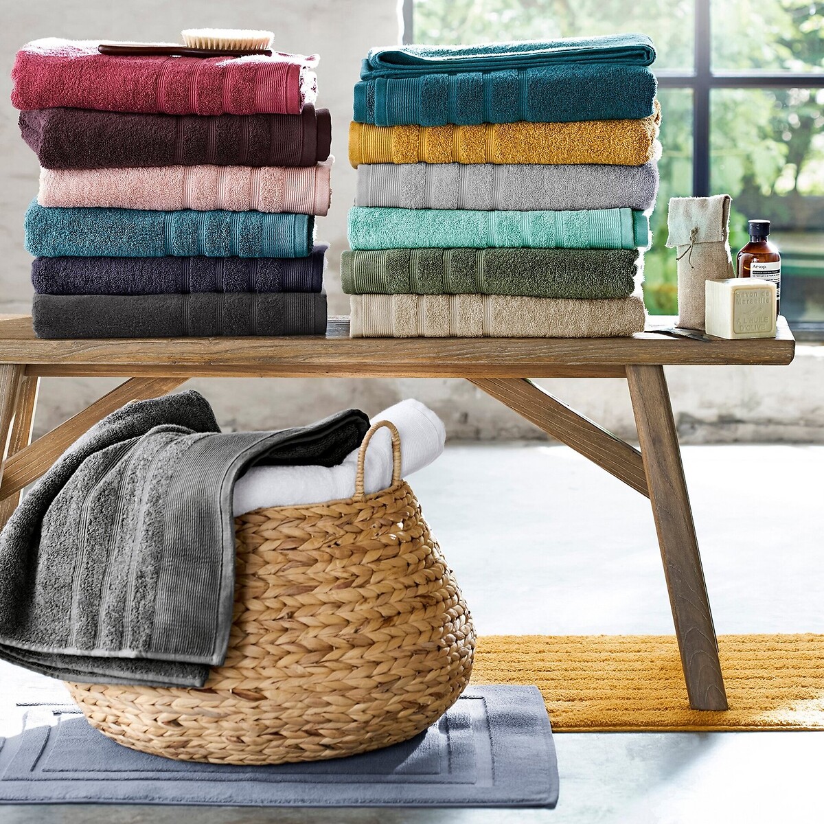 Drap de bain éponge bouclette 600 g/m2, Zavara beige naturel, LA REDOUTE INTERIEURS