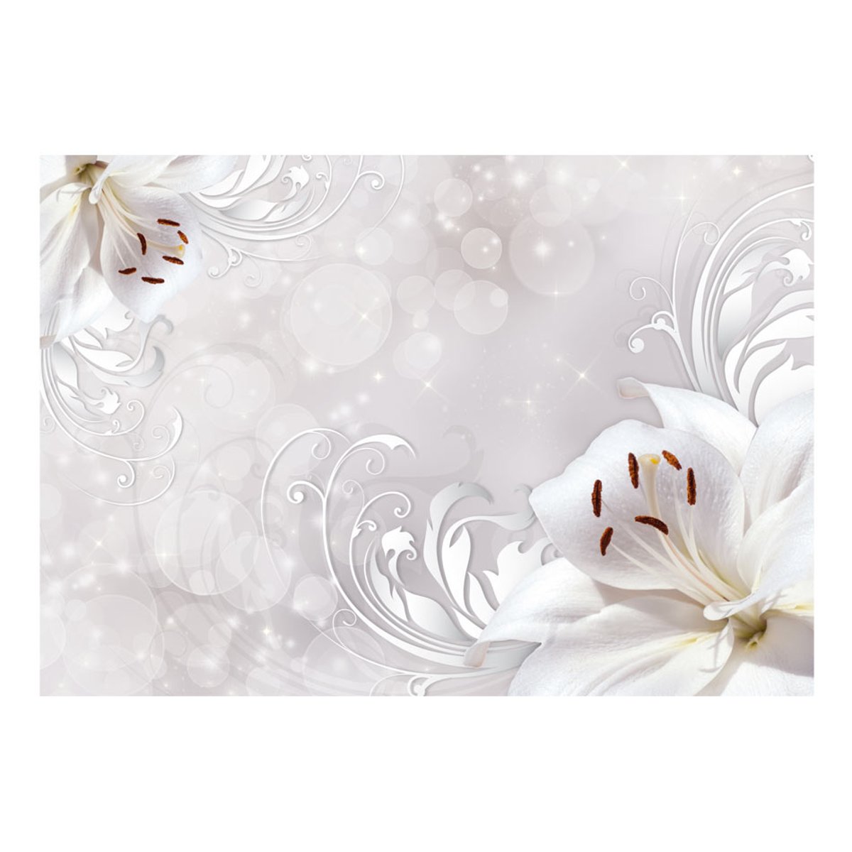 Papier peint intissé panoramique Fleurs Winter Song multicouleur, EDEN