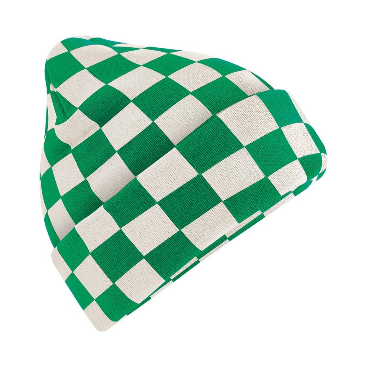 Bonnet motif/style damier vert kelly / blanc cassé, BEECHFIELD