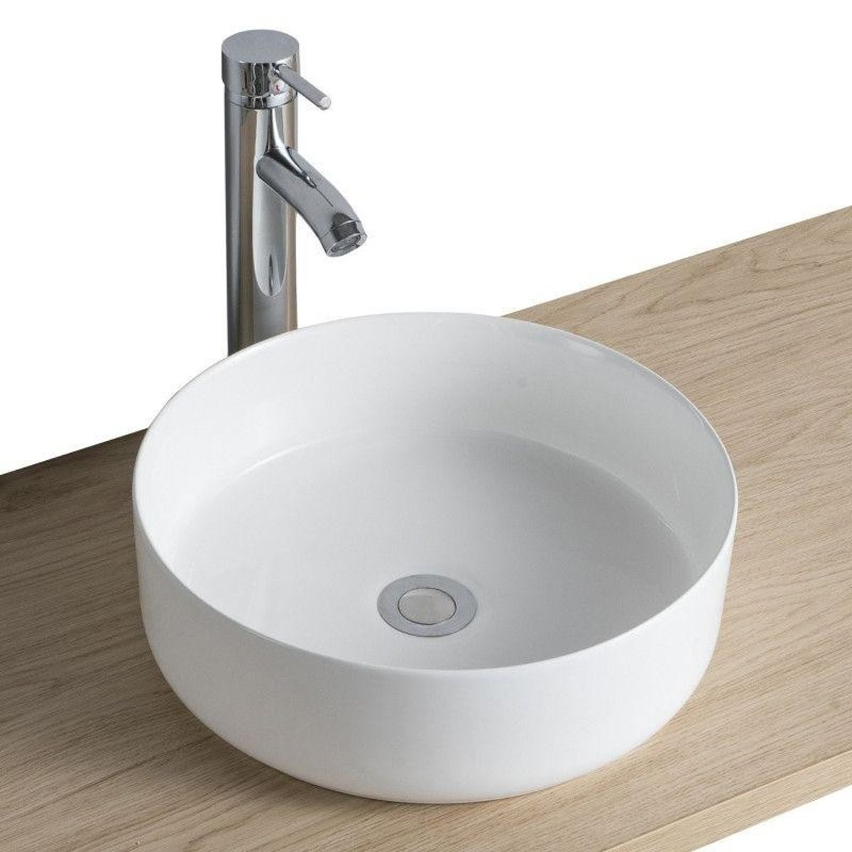 Ensemble meuble simple vasque 60 cm + vasque + robinet + miroir + colonne SORRENTO chêne, MOB IN