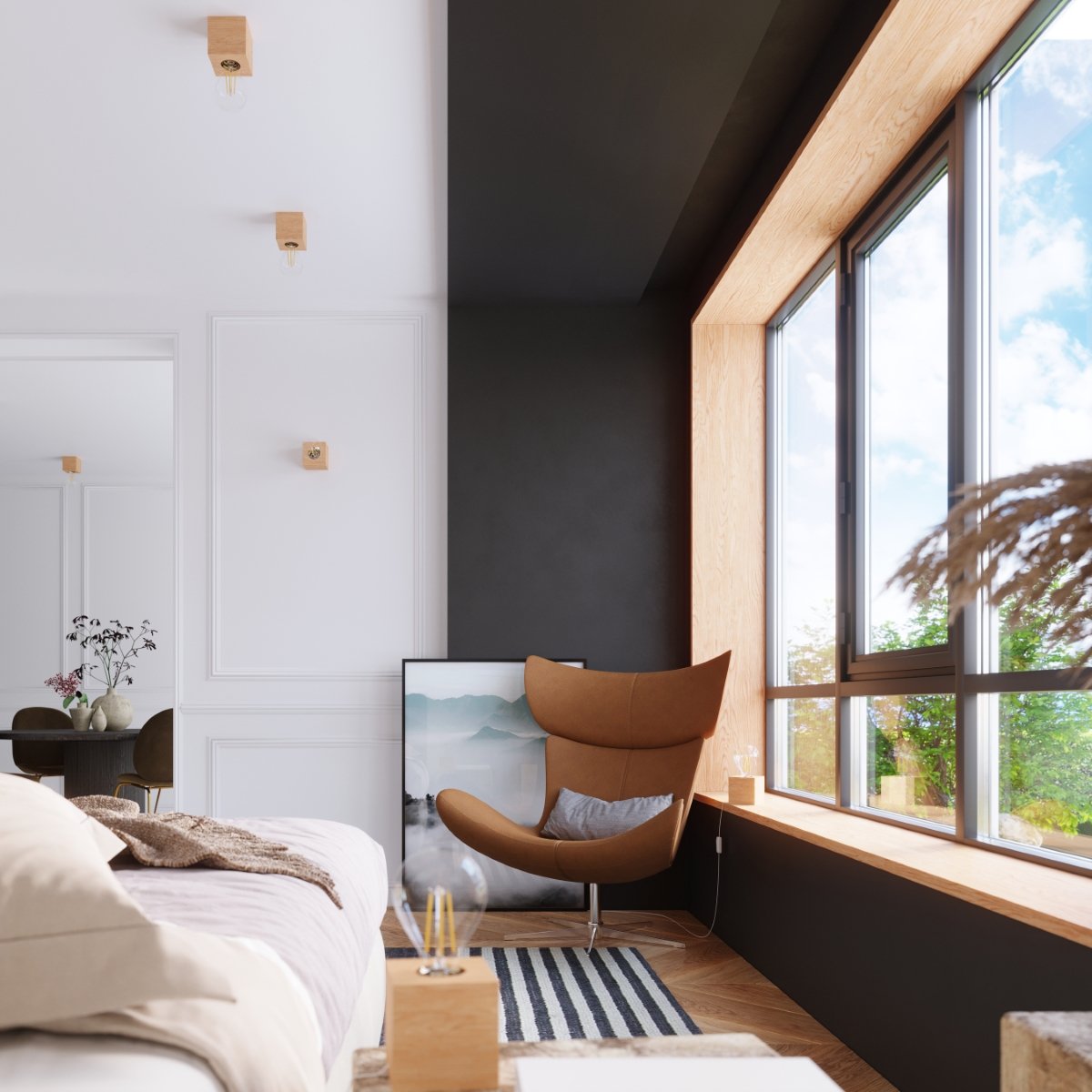 Applique Bois Bois Naturel E27 1 Ariz marron, EDEN
