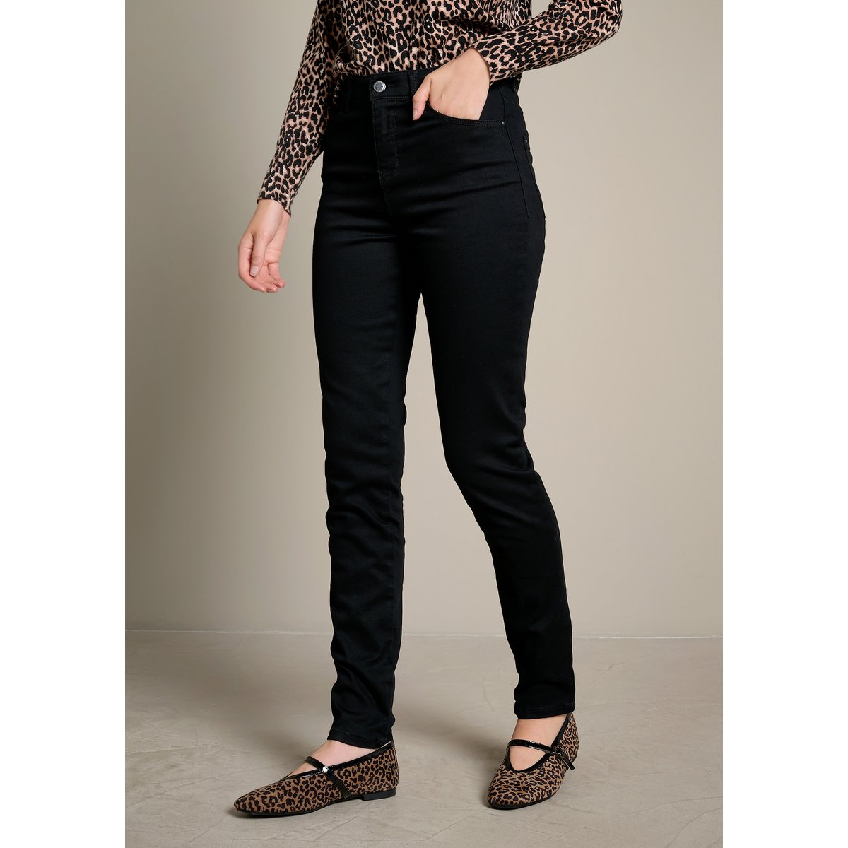 Pantalon slim multi-tailles noir, LOLALIZA