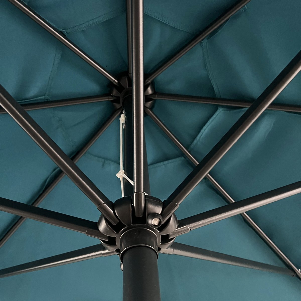 Parasol droit, rond, Ø3,30m, HAPUNA bleu, gris anthracite, HAPPY GARDEN