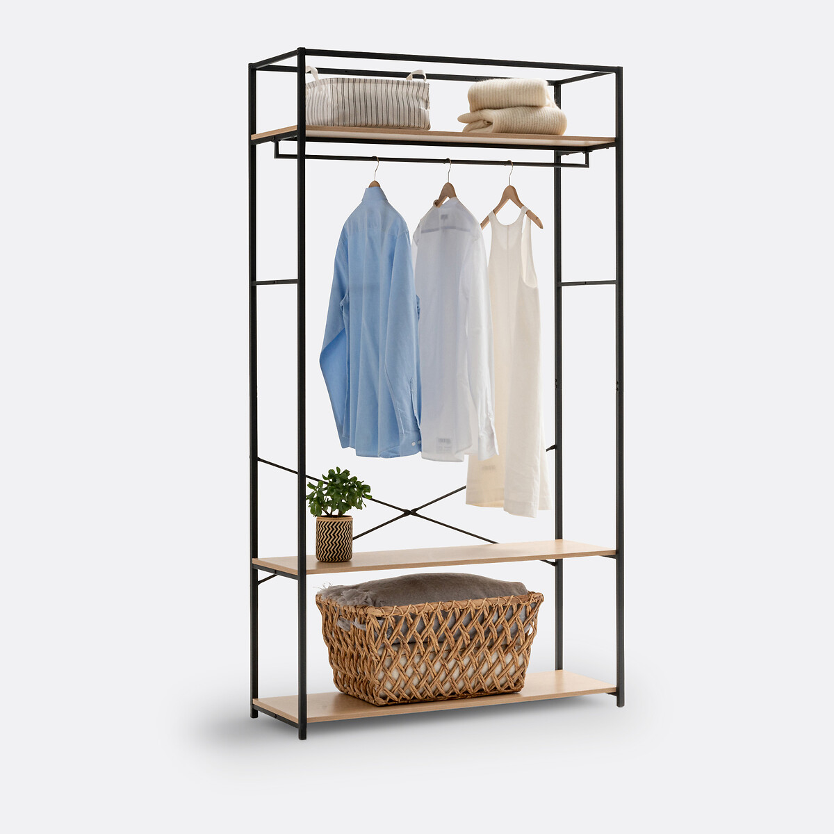 Módulo de armario an. 110 cm, Adarbi negro/madera, LA REDOUTE INTERIEURS