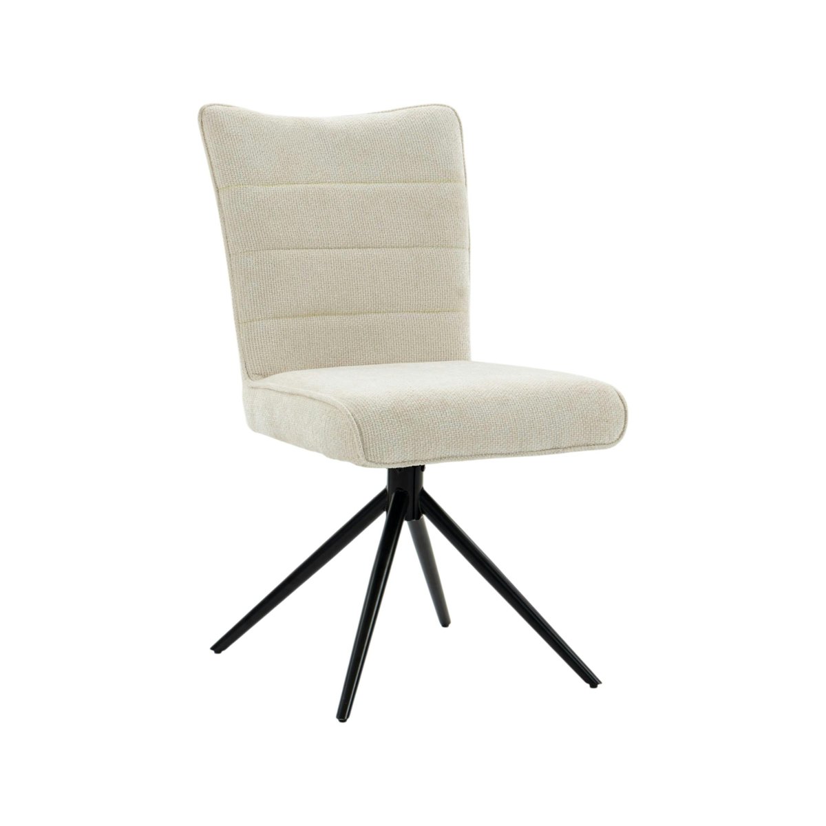 Chaise en tissu texturé pivotante (lot de 2) RIVANO beige, PIER IMPORT
