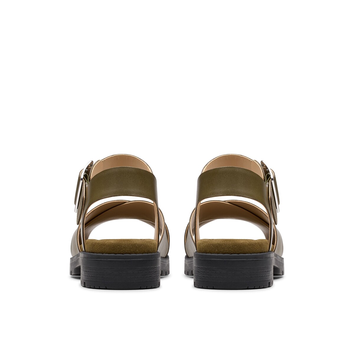 Orinocco Cross Leather Sandals olive, CLARKS