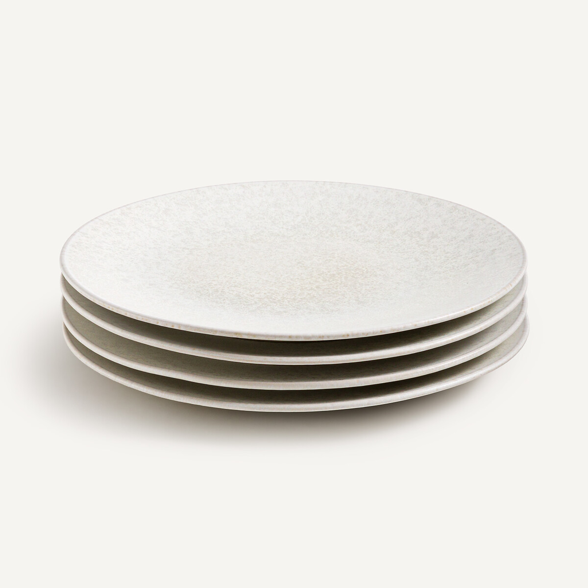 Set of 4 Kanso Glazed Stoneware Dinner Plates white, AM.PM