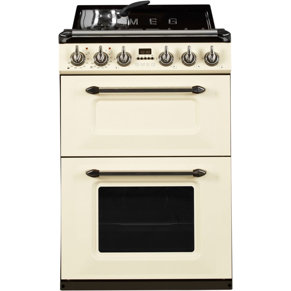 Piano de cuisson gaz 4 feux 60 cm TR62 crème brillant, SMEG