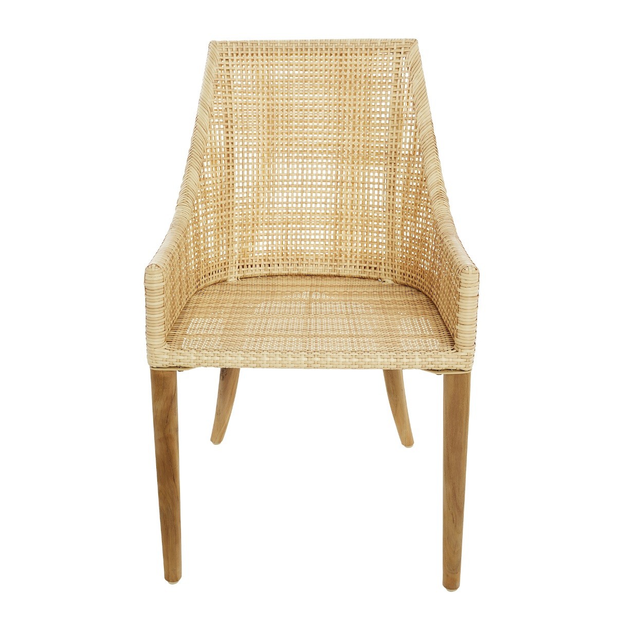Fauteuil de table tressé en résine SAO PAULO imiation rotin, KOK